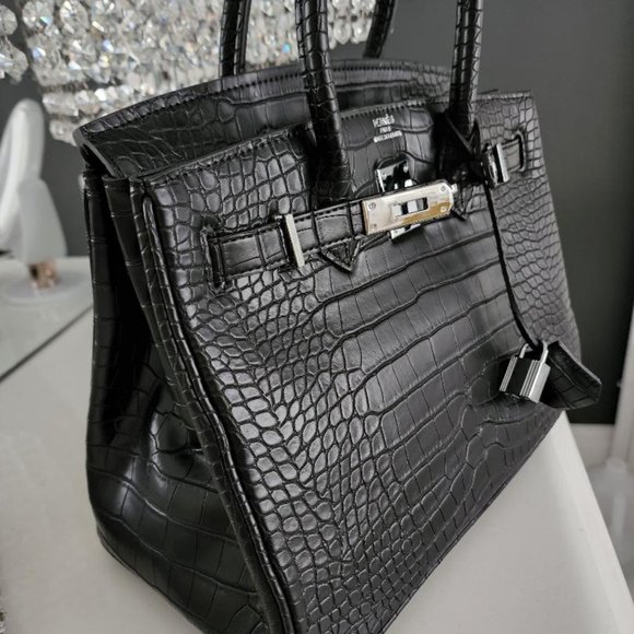 Hermès Black Crocodile Leather Tote. Luxury inspired - Picture 3 of 8